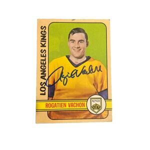 On Card Autographed 1972-73 Topps ROGIE VACHON HOF